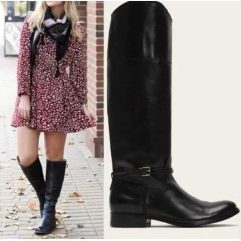 Frye Melissa black tall riding boot size 6